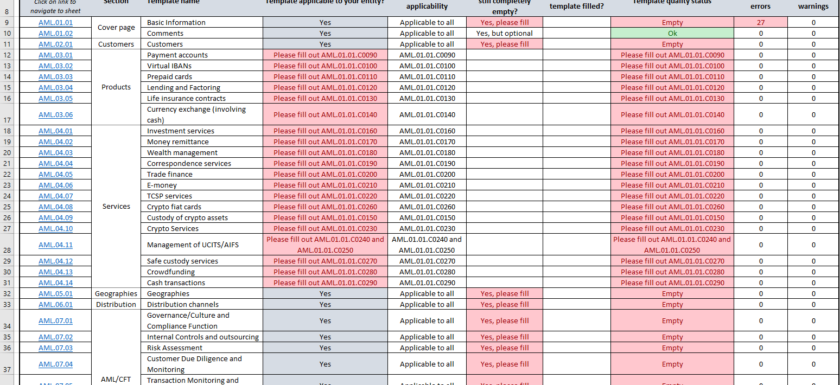 Template - AMLA 2026 Testing and Calibration Exercise